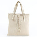 Saint Laurent Yves Kahala Leather Canvas Tote Shoulder