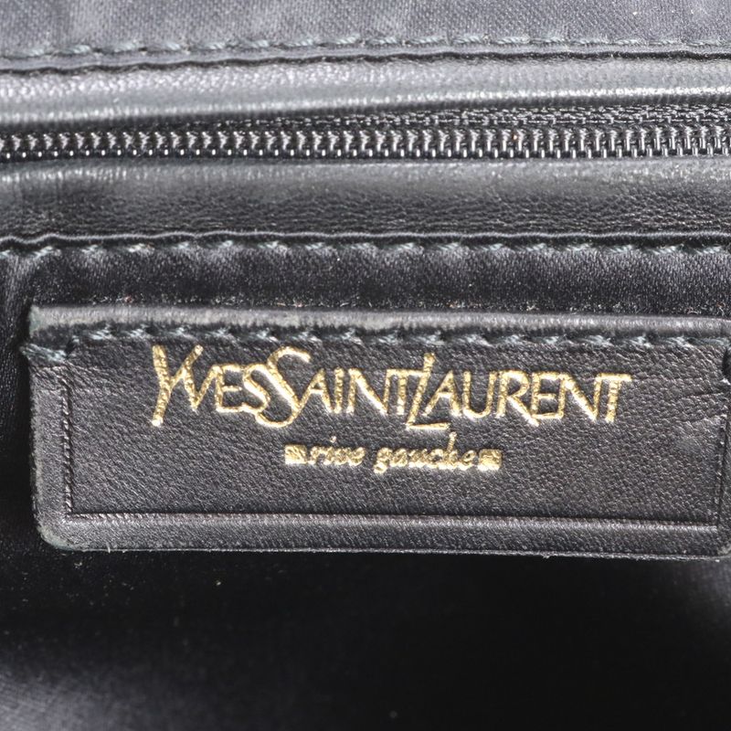 Saint Laurent Yves Kahala Leather Canvas Tote Shoulder