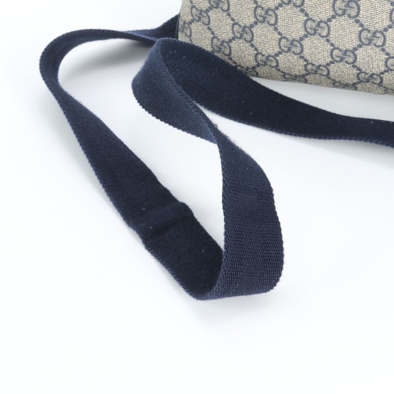 Gucci GG Supreme Leather Shoulder Bag Crossbody Messenger Business Navy Beige