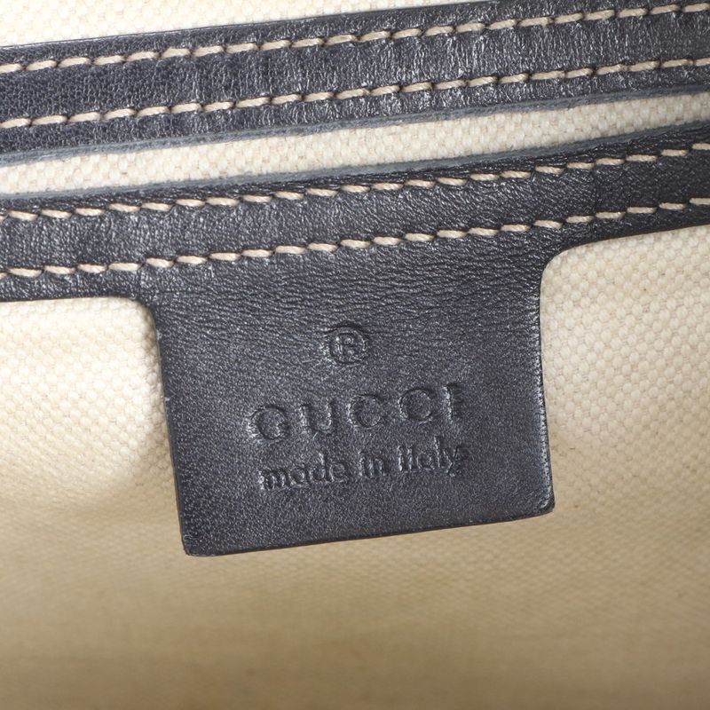 Gucci GG Supreme Leather Shoulder Bag Crossbody Messenger Business Navy Beige