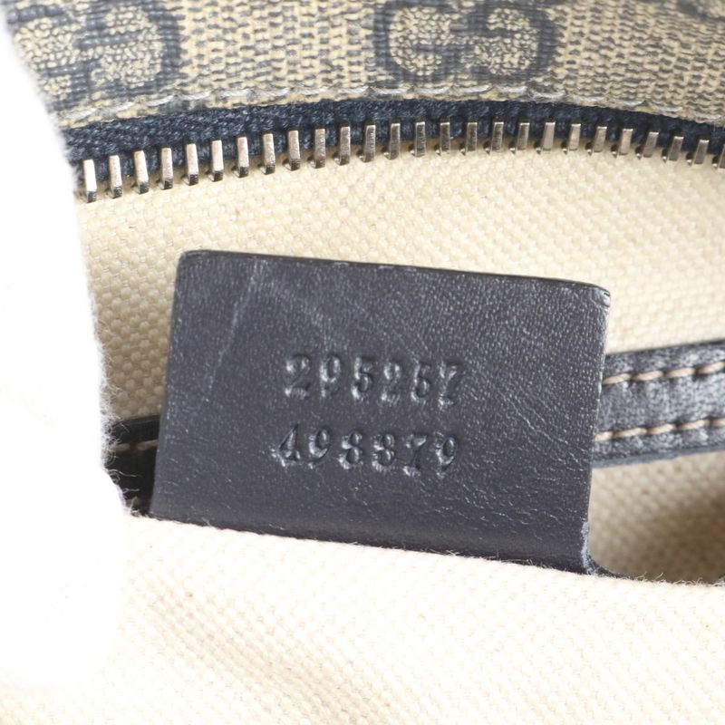 Gucci GG Supreme Leather Shoulder Bag Crossbody Messenger Business Navy Beige