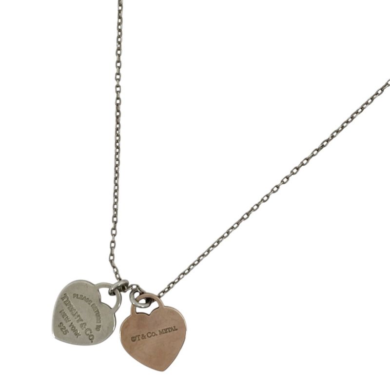 Tiffany & Co Return to Double Necklace Silver Pink