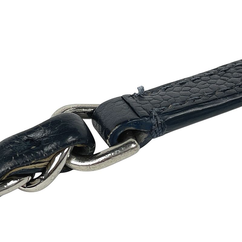 Chanel CC Logo Chain Shoulder Bag Caviar Leather Navy