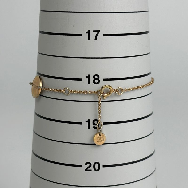 Fendi F's Rhinestone Bracelet Logo Gold Plated
