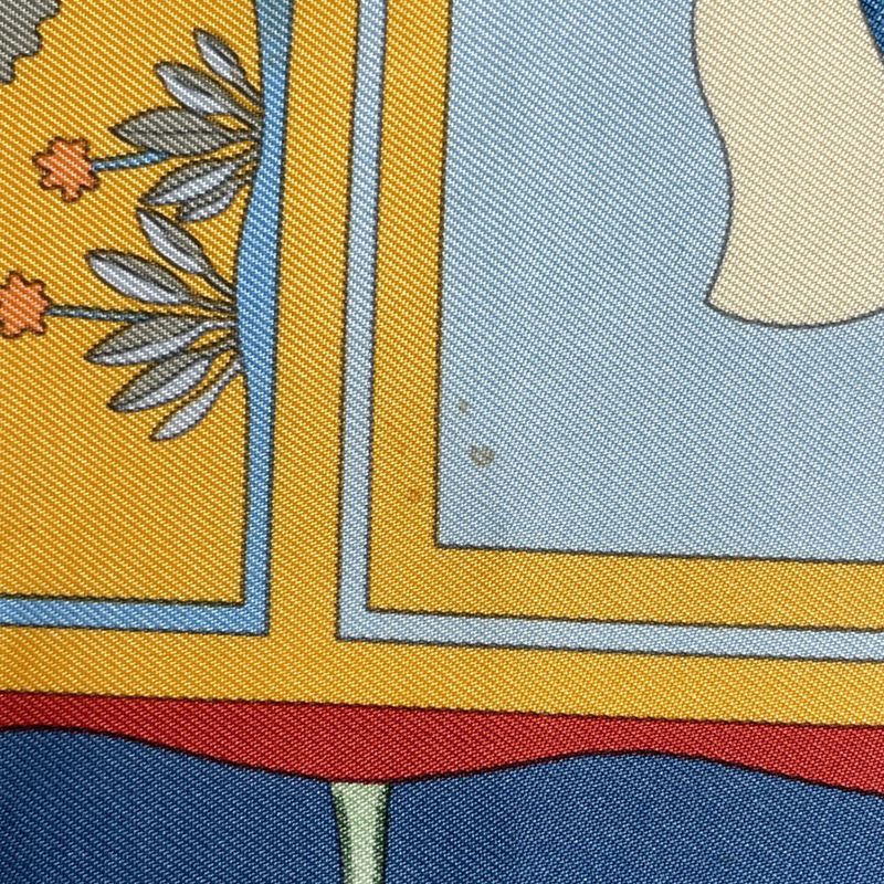 Hermes Carre 90 Paridaiza Paradise Scarf Silk Blue Multicolor