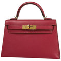 Hermes Kelly 20 2-Way Shoulder Bag Sellier Mini 2 Chevre Rose Extreme