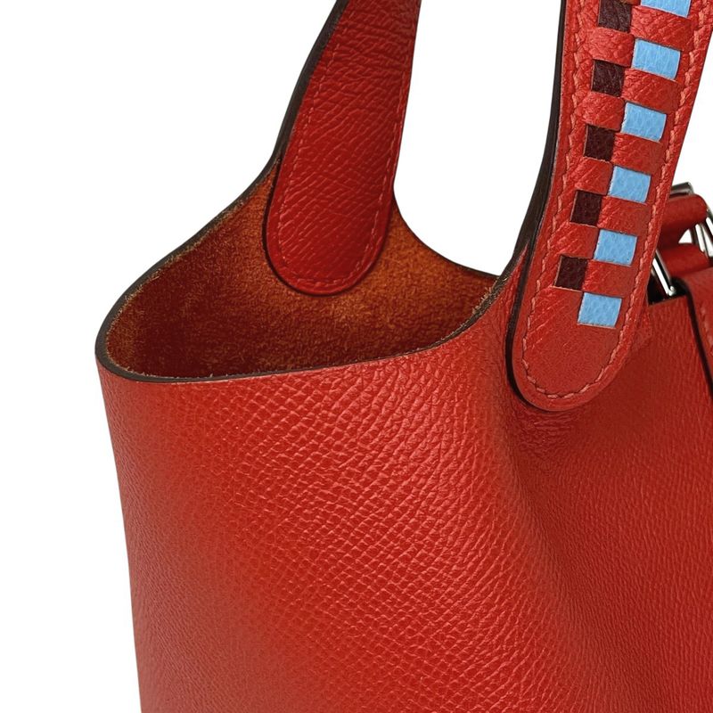 Hermes Picotin Lock PM Mini Bag Tresage Decuille Veau Epsom le Juku Le Juku Blue Nord