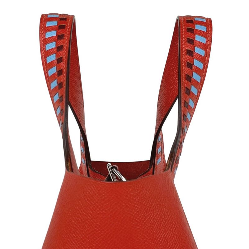 Hermes Picotin Lock PM Mini Bag Tresage Decuille Veau Epsom le Juku Le Juku Blue Nord