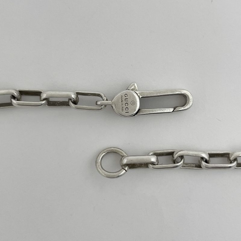 Gucci Interlocking Necklace Pendant Silver