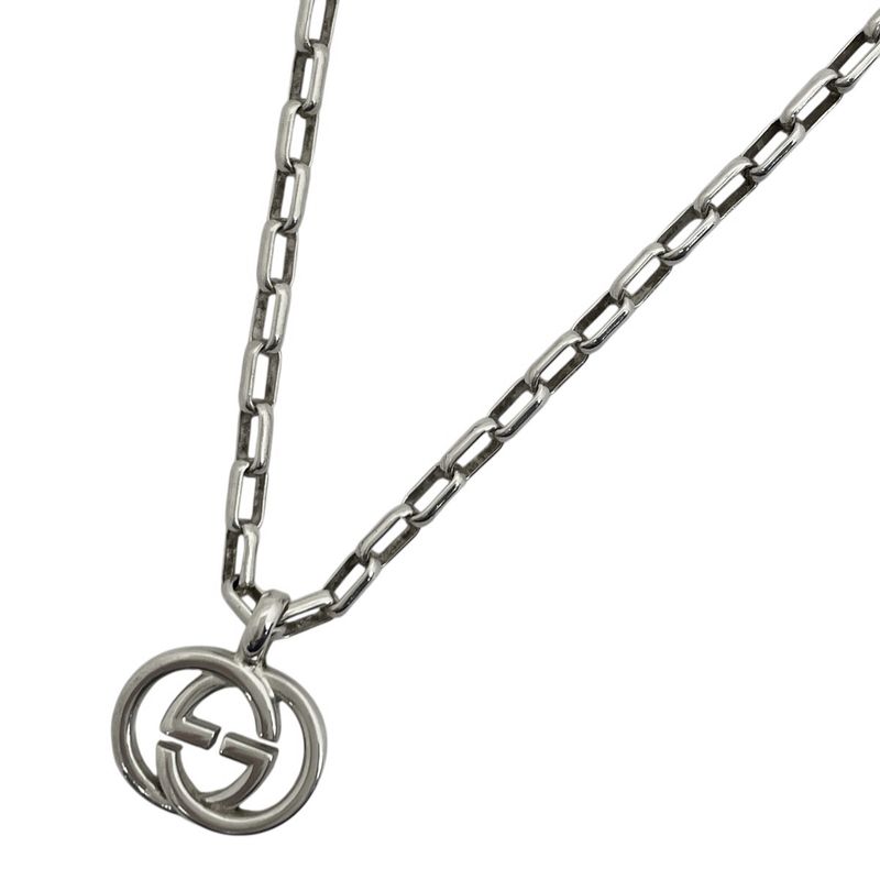 Gucci Interlocking Necklace Pendant Silver