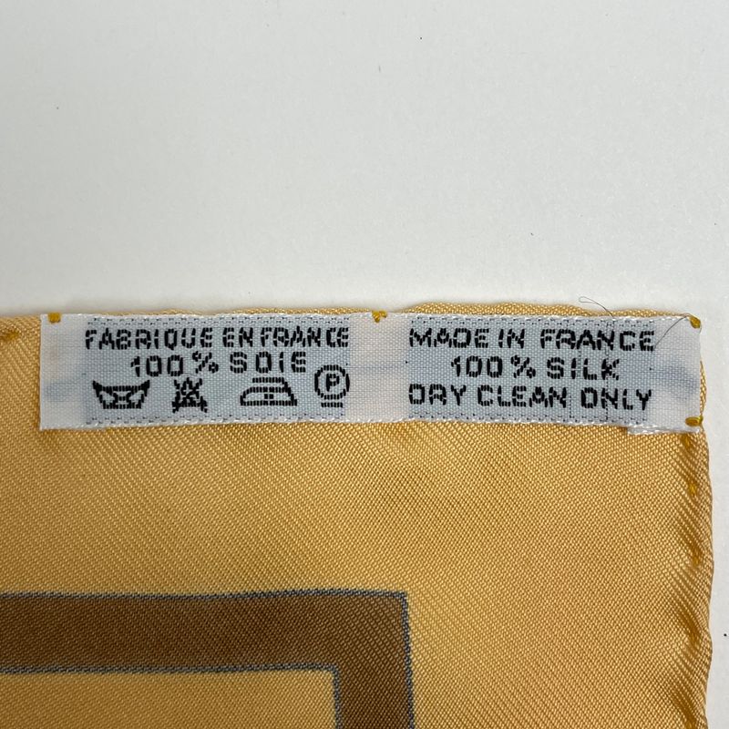 Hermes Carre 90 Casse Noisette Nutcracker Squirrel Pattern Nut Scarf Silk Yellow Multicolor