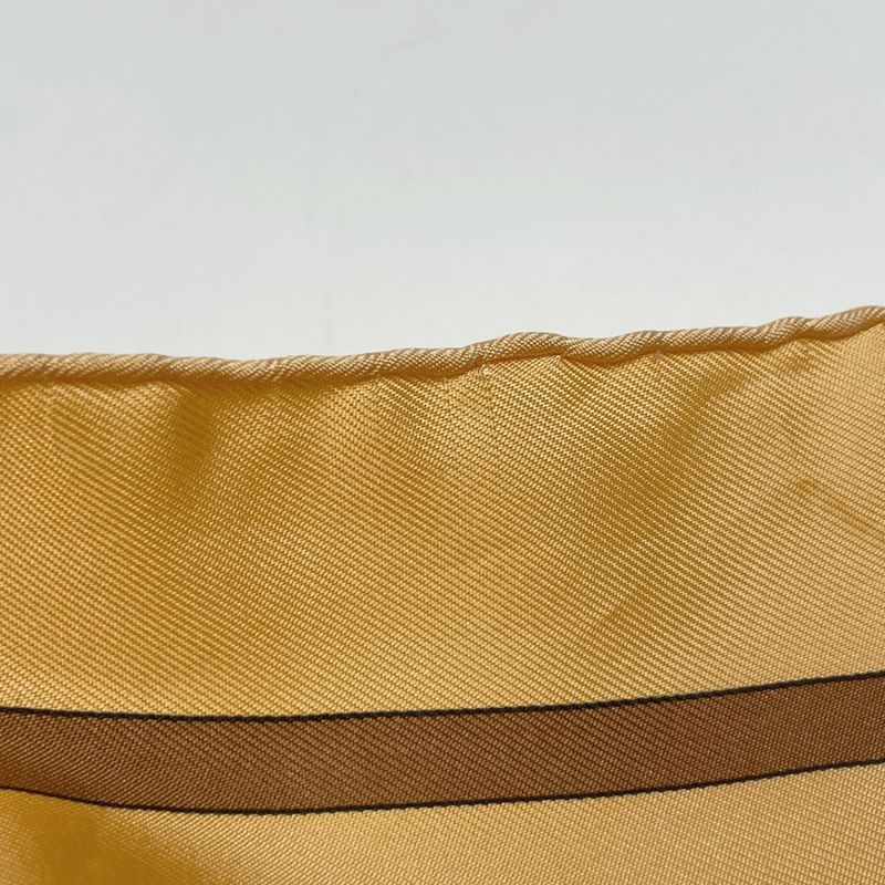Hermes Carre 90 Casse Noisette Nutcracker Squirrel Pattern Nut Scarf Silk Yellow Multicolor