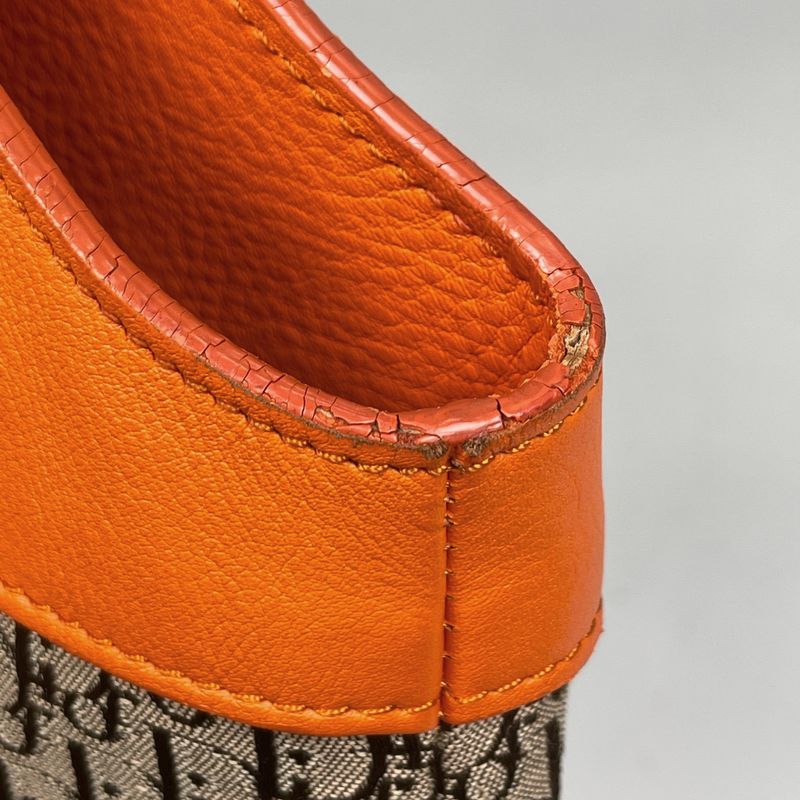 Dior Street Chic Handbag Trotter Pattern Canvas Orange Brown