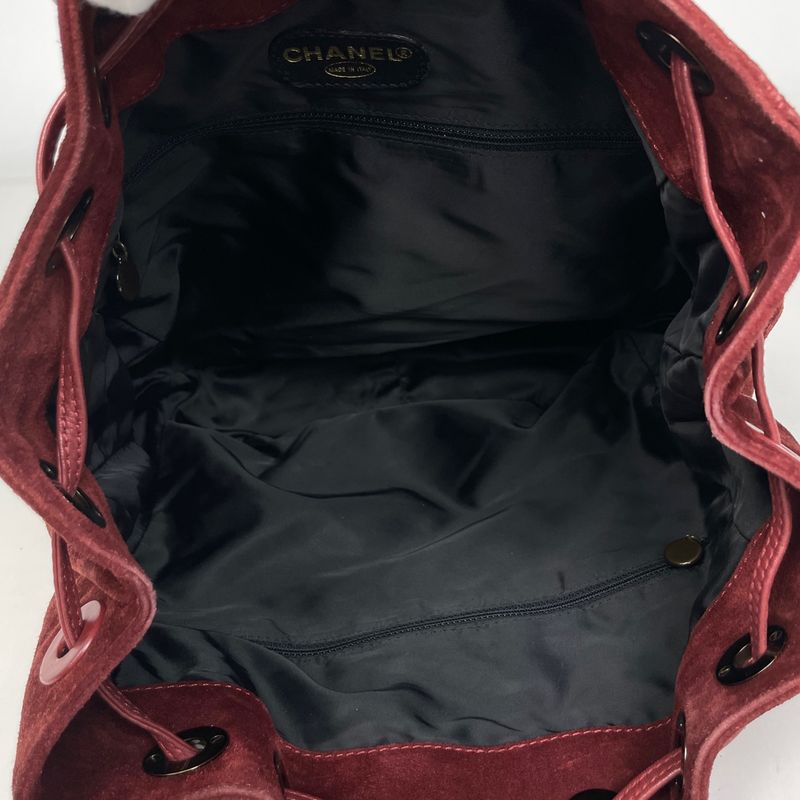 Chanel CC Logo Plastic Handle Handbag Demi Pattern Bordeaux
