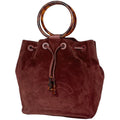 Chanel CC Logo Plastic Handle Handbag Demi Pattern Bordeaux