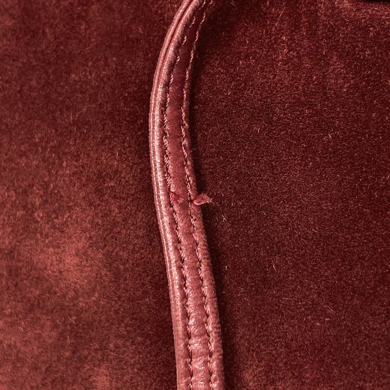 Chanel CC Logo Plastic Handle Handbag Demi Pattern Bordeaux