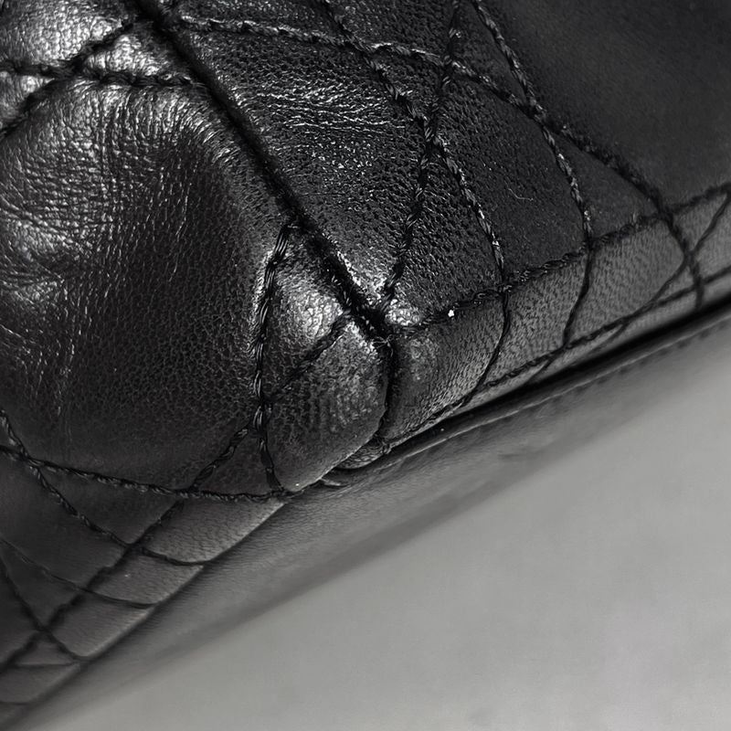 Dior 2-Way Shoulder Bag Cannage Leather Black