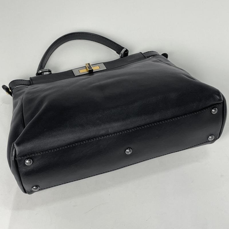 Fendi Peekaboo 2-Way Shoulder Bag Leather Black