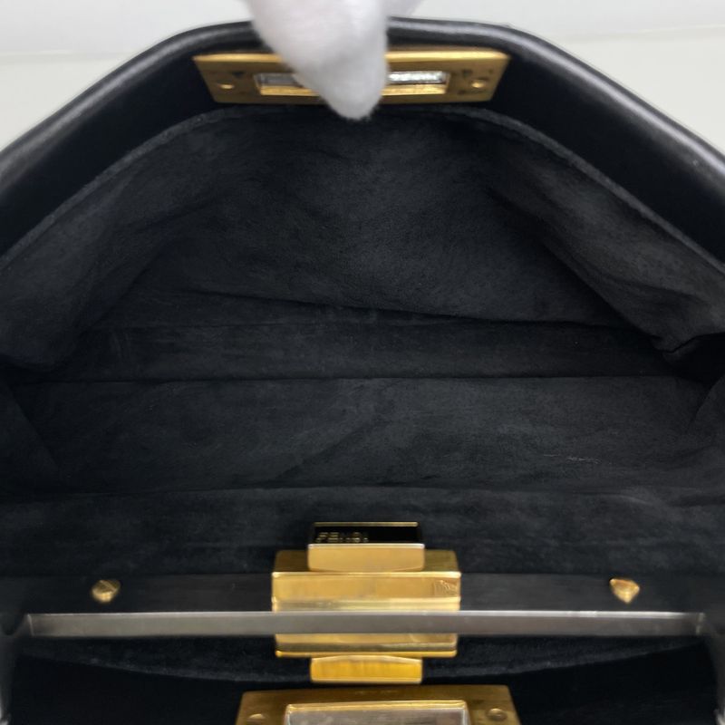 Fendi Peekaboo 2-Way Shoulder Bag Leather Black
