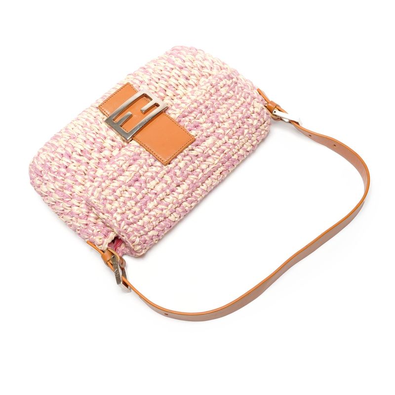 Fendi Shoulder Bag Mamma Baguette Straw Braided