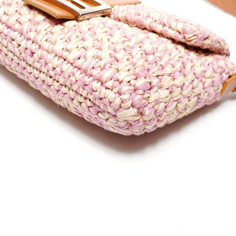 Fendi Shoulder Bag Mamma Baguette Straw Braided