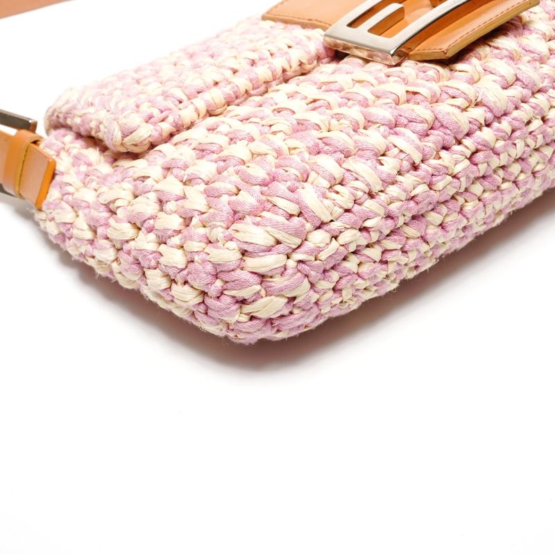 Fendi Shoulder Bag Mamma Baguette Straw Braided