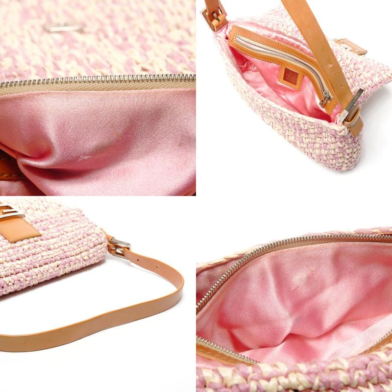 Fendi Shoulder Bag Mamma Baguette Straw Braided