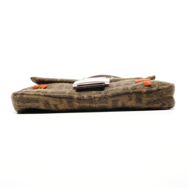 Fendi Shoulder Bag Zucca Wool Mamma Baguette