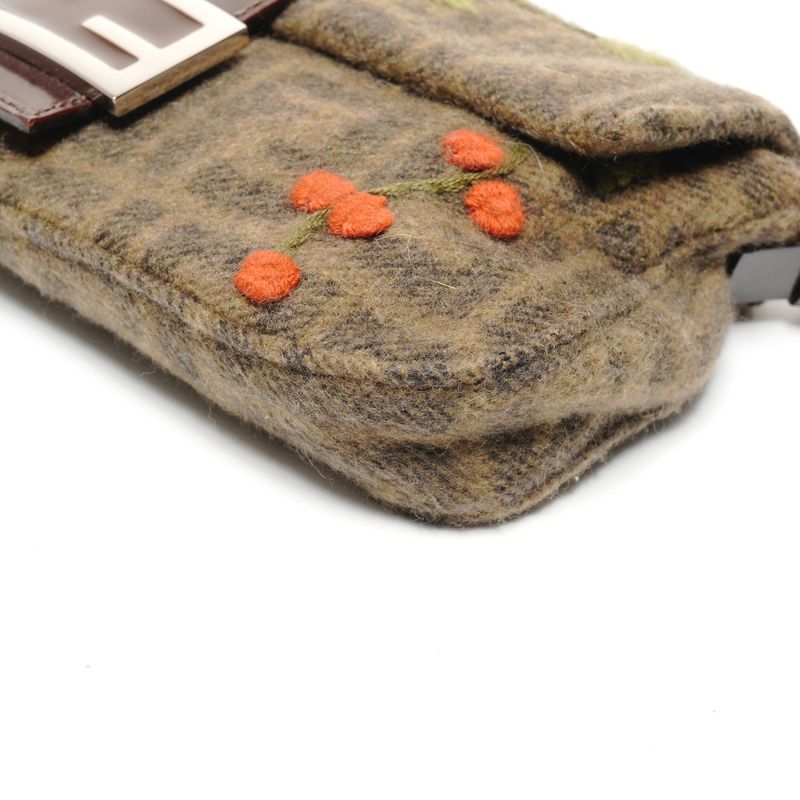 Fendi Shoulder Bag Zucca Wool Mamma Baguette
