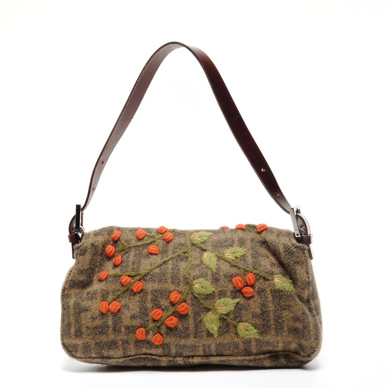 Fendi Shoulder Bag Zucca Wool Mamma Baguette