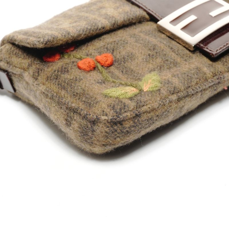 Fendi Shoulder Bag Zucca Wool Mamma Baguette