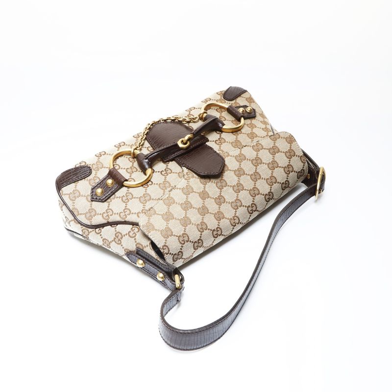 Gucci Shoulder Bag Horsebit GG Canvas
