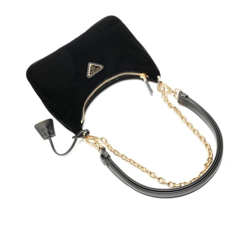 Prada Shoulder Bag Velvet Hobo Chain 2-Way