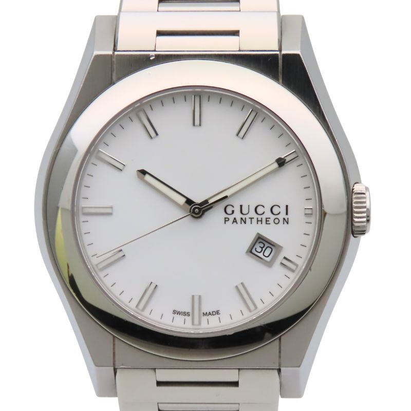 Gucci Watch Pantheon 115.2 Stainless Steel Silver Dial White