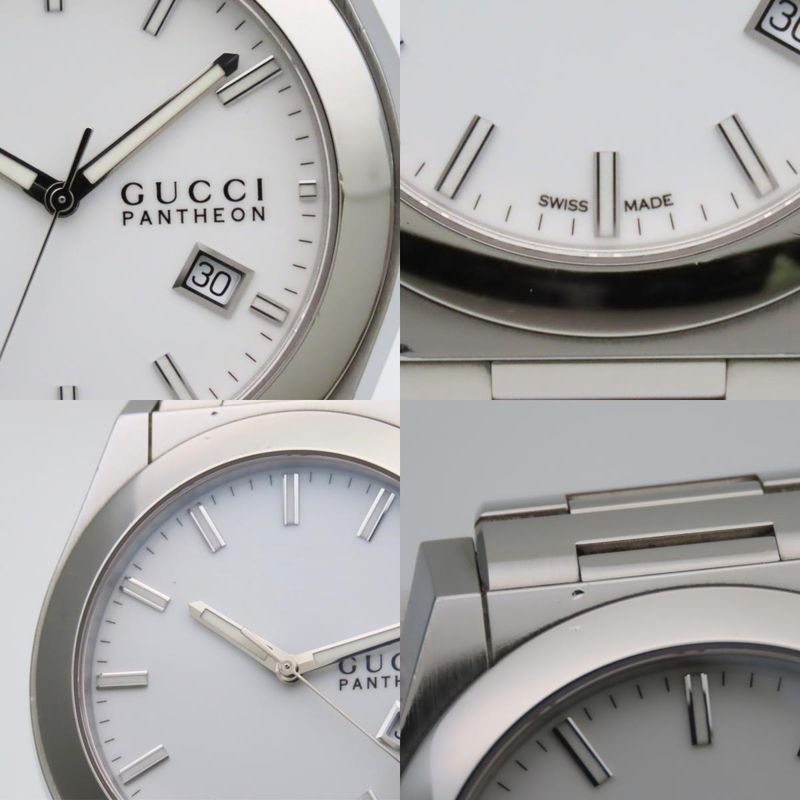 Gucci Watch Pantheon 115.2 Stainless Steel Silver Dial White