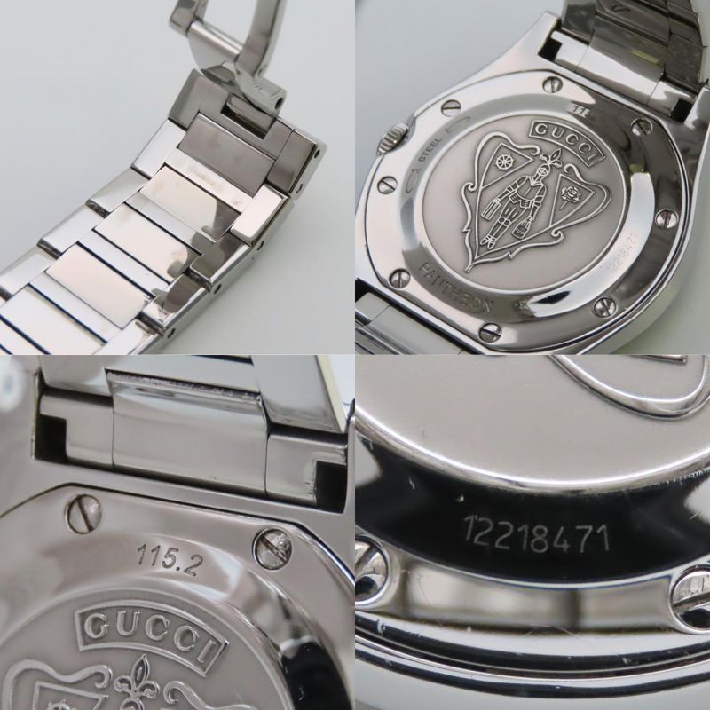 Gucci Watch Pantheon 115.2 Stainless Steel Silver Dial White