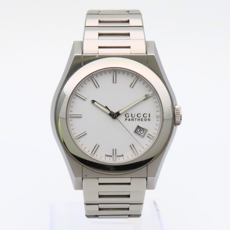 Gucci Watch Pantheon 115.2 Stainless Steel Silver Dial White