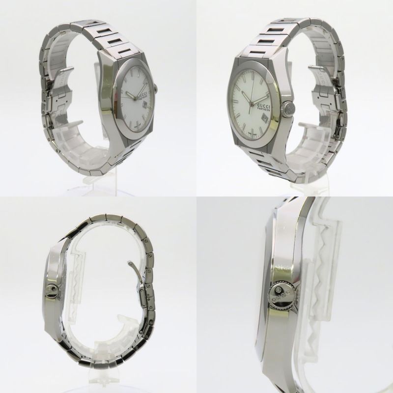 Gucci Watch Pantheon 115.2 Stainless Steel Silver Dial White