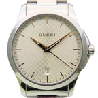 Gucci Watch Timeless 126.4 Stainless Steel Silver Dial Diamante