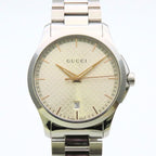 Gucci Watch Timeless 126.4 Stainless Steel Silver Dial Diamante