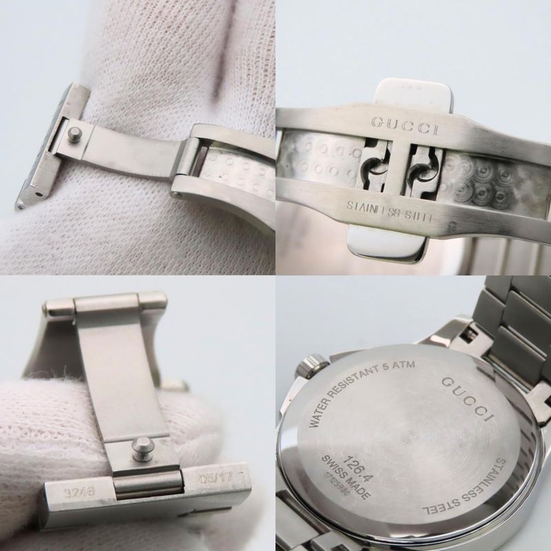 Gucci Watch Timeless 126.4 Stainless Steel Silver Dial Diamante