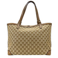 Gucci Tote GG Canvas Beige Camel Shoulder Bag Large Capacity Casual