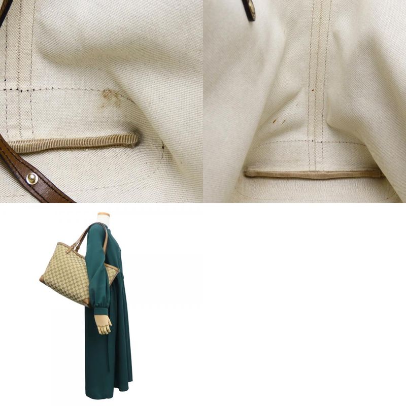 Gucci Tote GG Canvas Beige Camel Shoulder Bag Large Capacity Casual