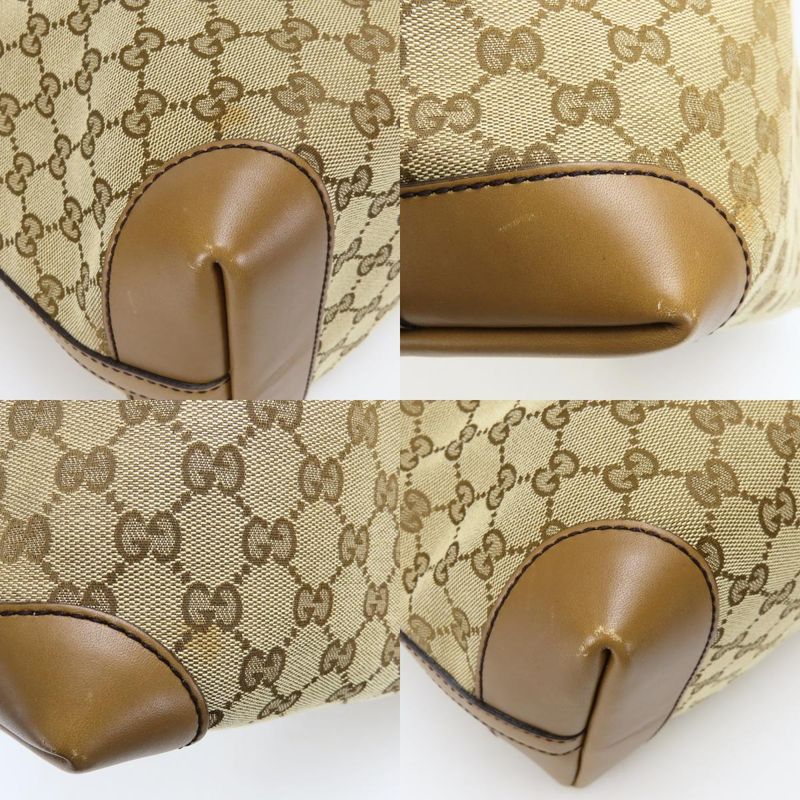 Gucci Tote GG Canvas Beige Camel Shoulder Bag Large Capacity Casual