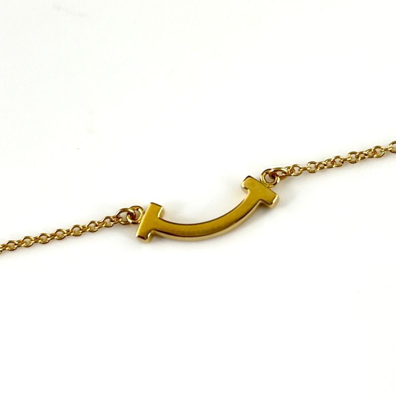 Tiffany & Co T Smile Mini Necklace YG Yellow Gold
