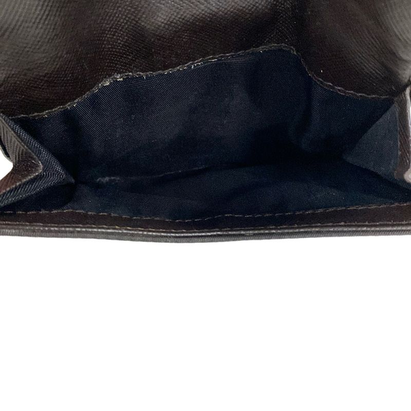 Prada Hook Wallet Black Gold Leather
