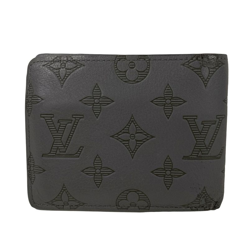 Louis Vuitton Billfold Monogram Shadow Portefeuille Multiple Gray