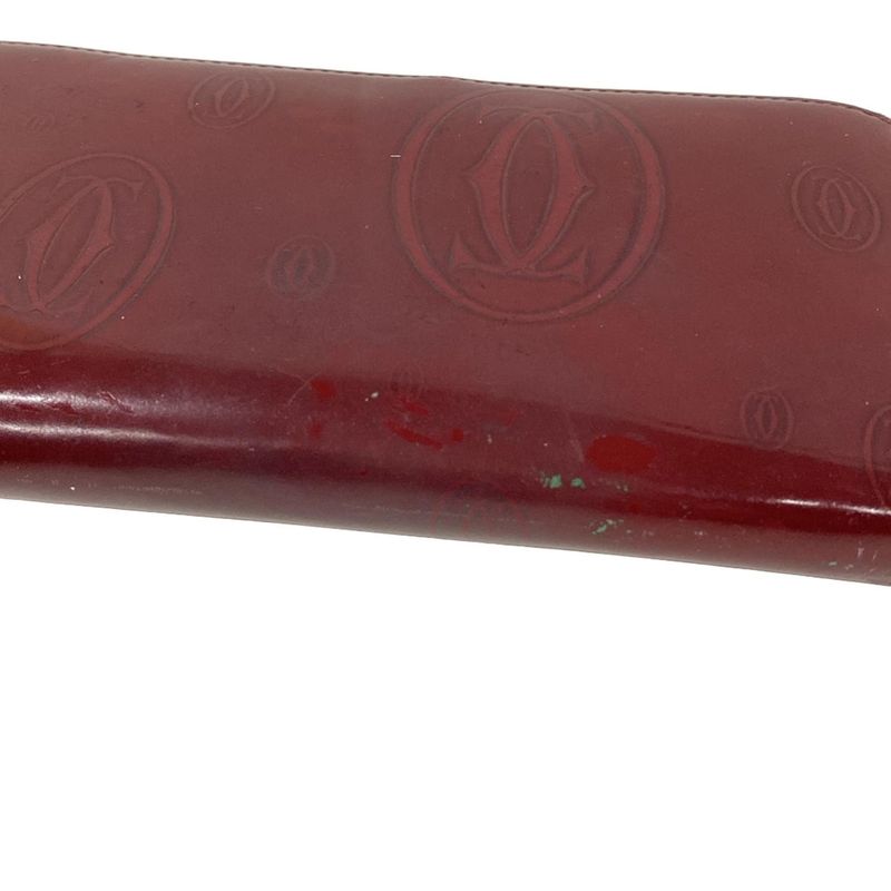 Cartier Wallet Happy Birthday Gold Zip Around Leather Bordeaux