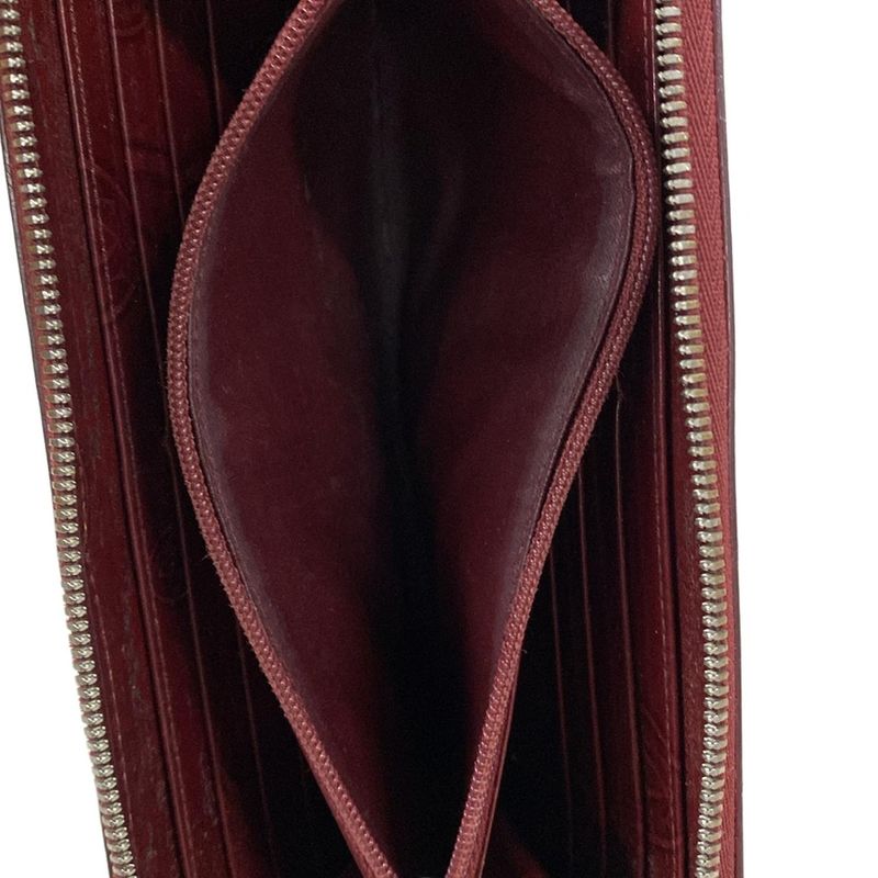Cartier Wallet Happy Birthday Gold Zip Around Leather Bordeaux