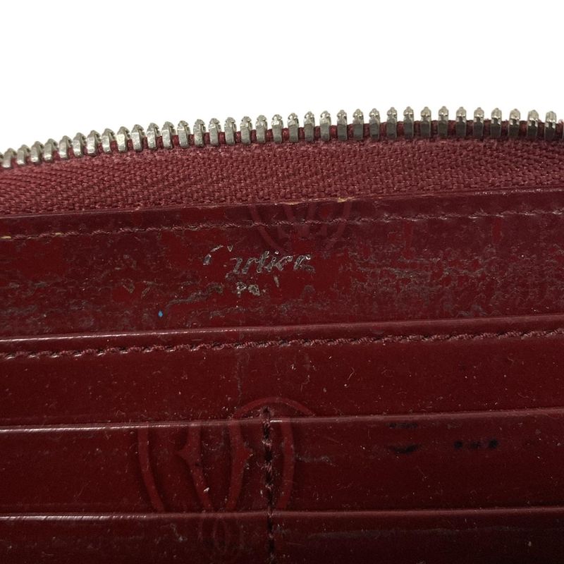 Cartier Wallet Happy Birthday Gold Zip Around Leather Bordeaux